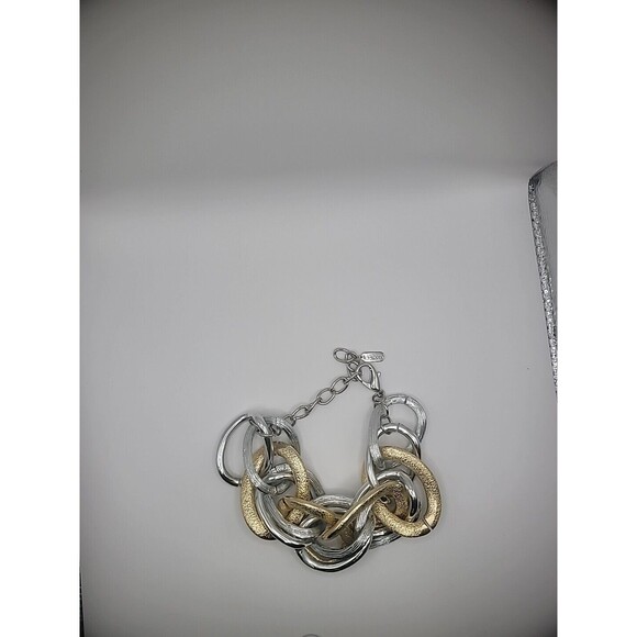 Vincere Silver Tone Gold Tone Chain Link Bracelet Jewelry Costume - Picture 5 of 14